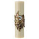Altar candle golden dove grapes beeswax 300x80 mm s1