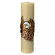 Altar candle golden dove grapes beeswax 300x80 mm s1