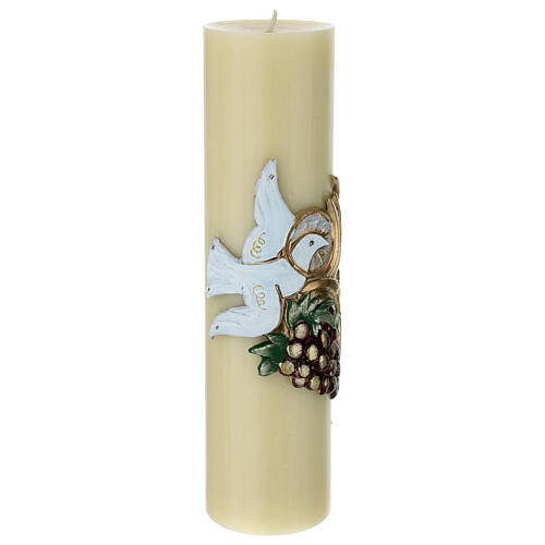 Large candle with dove and grapes, beeswax, 300x80 mm 4