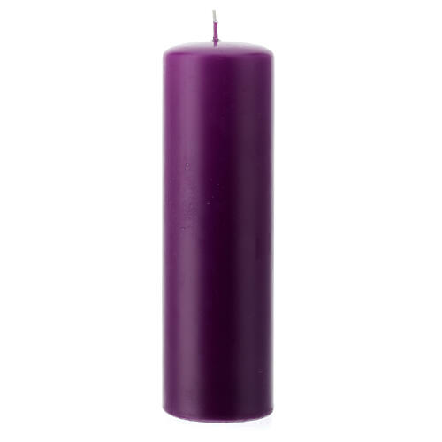 Altar candle 200x60 mm in matte purple 2
