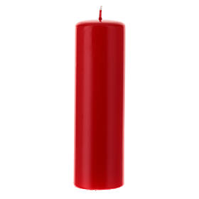 Altar candle, 20x6 cm, opaque red