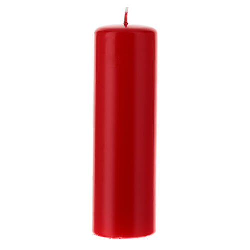 Świeca woskowa na ołtarz czerwona matowa 200x60 mm 1