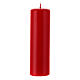 Vela de altar vermelha opaca 200x60 mm s1