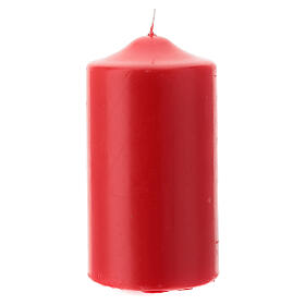 Altar candle, opaque red, 15x8 cm