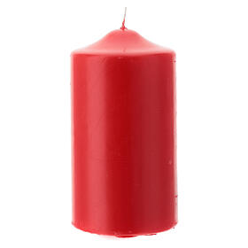 Altar candle, opaque red, 15x8 cm