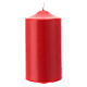 Altar candle, opaque red, 15x8 cm s2