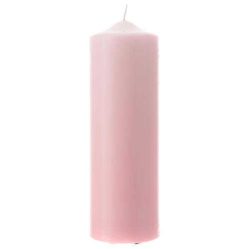 Świeczka różowa matowa na ołtarz 240x80 mm 2
