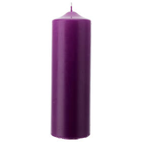 Altar candle, 24x8 cm, opaque purple wax