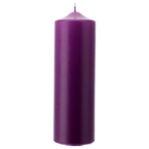 Altar candle, 24x8 cm, opaque purple wax 1