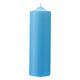 Altar light blue candle, 24x8 cm, opaque wax s1