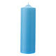 Altar light blue candle, 24x8 cm, opaque wax s2