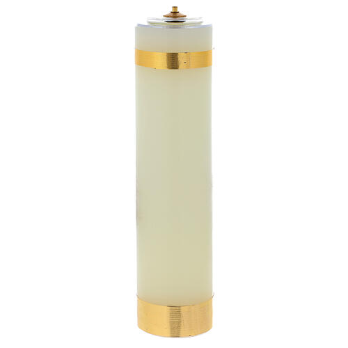 Wax candle, Divine Mercy, glass cartridge, 30 cm 3