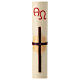 Paschal candle, red cross with nails, 80x8 cm, beeswax s1