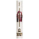 Paschal candle, golden cross with purple decoration, 80x8 cm, beeswax s2