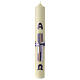 Easter candle with lilac cross 60x8 cm s2