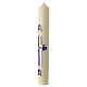 Easter candle with lilac cross 60x8 cm s3