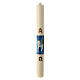 Paschal candle lamb blue background 80x8 cm beeswax s2