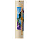 Easter candle with green cross and golden nails 80x8 cm s5