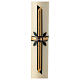 Easter candle with golden cross and leaves 80x8 cm s3