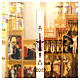 Easter candle with Crucifixion in purple gold 80x8 cm s3