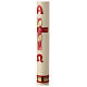 Easter candle with red and gold cross 80x8 cm s4