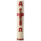 Paschal candle red cross gold Alpha Omega 80x8 cm beeswax s1