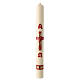 Paschal candle red cross gold Alpha Omega 80x8 cm beeswax s2