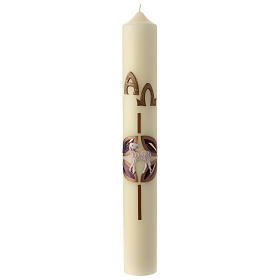 Easter candle with lamb and cross 60x8 cm