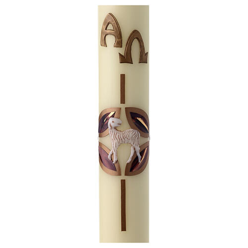 Easter candle with lamb and cross 60x8 cm 1