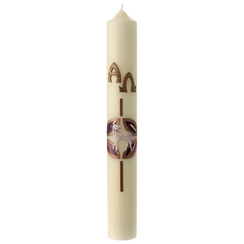 Easter candle with lamb and cross 60x8 cm 2