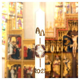 Paschal candle cross lamb 60x8 cm beeswax s3