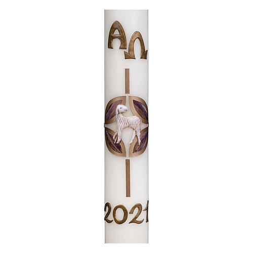 Paschal candle cross lamb 60x8 cm beeswax 2