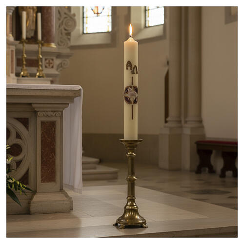 Paschal candle cross lamb 60x8 cm beeswax 2