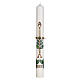 Easter candle with leaves and golden cross 80x8 cm
