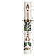 Easter candle with leaves and golden cross 80x8 cm s2