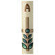 Paschal candle leaves gold cross 80x8 cm beeswax s3