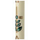 Paschal candle leaves gold cross 80x8 cm beeswax s4