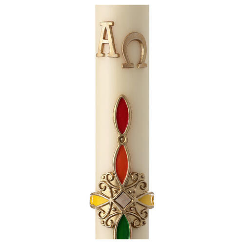 Easter candle with rainbow cross 80x8 cm 3