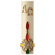 Easter candle with rainbow cross 80x8 cm s3