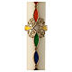 Easter candle with rainbow cross 80x8 cm s4