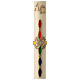 Easter candle with rainbow cross 80x8 cm s4