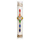 Paschal candle rainbow cross 80x8 cm beeswax s2
