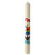 Easter candle with rainbow sailboat 80x8 cm s2