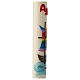 Easter candle with rainbow sailboat 80x8 cm s4
