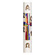 Easter candle with colored composite cross 80x8 cm beeswax s2