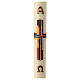 Easter candle with colored composite cross 80x8 cm beeswax s1