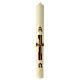 Easter candle with colored composite cross 80x8 cm beeswax s2