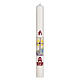 Paschal candle with stylized landscape cross 80x8 cm in beeswax