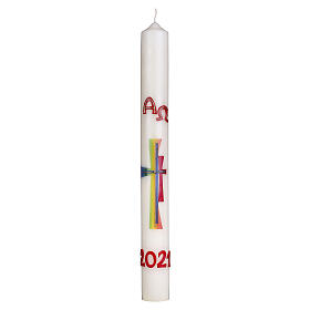Easter candle with modern decorated cross 80x8 cm s1