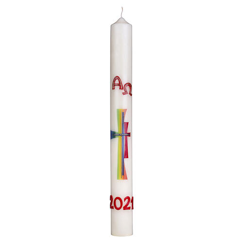 Easter candle with modern decorated cross 80x8 cm 1